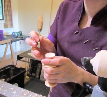 Carving out the pip and dishing the base to suit the bauble